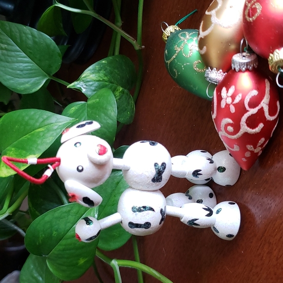Posable Dog Christmas 🎄 ornament wood Dalmatian 🐶 Puppy Unique - Picture 7 of 10